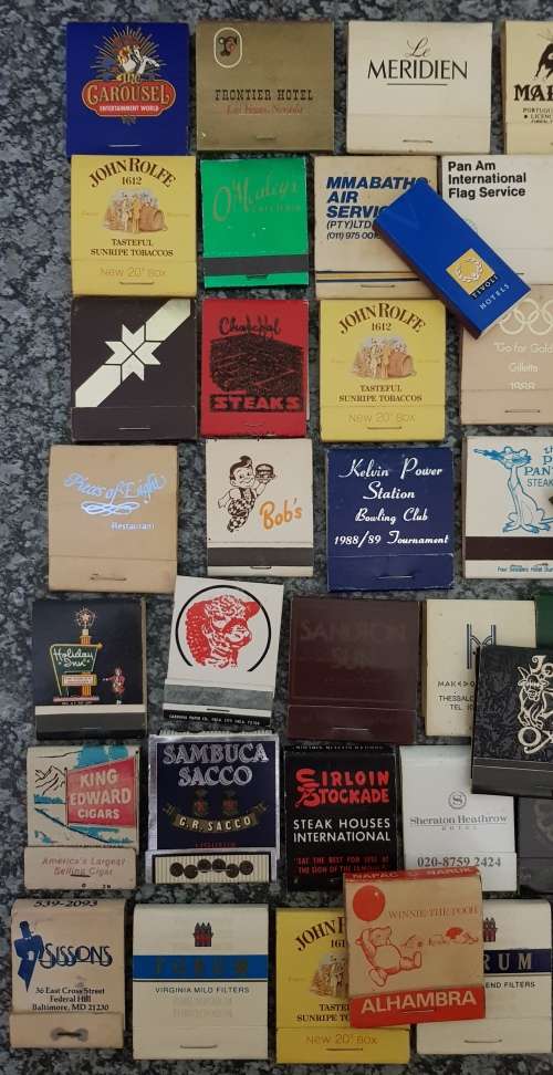VINTAGE BOOK MATCHES - LOT of 80 VINTAGE BOOK MATCHES - SOME RARE