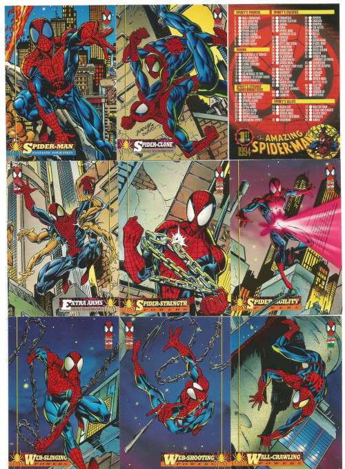 MARVEL "FLEER ULTRA SPIDERMAN" 1994 - PART SET 120 of 150 PREMIER TRADING CARD