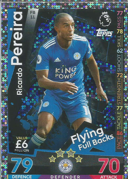 RICARDO PEREIRA - MATCH ATTAX EXTRA 2019 - SILVER "FLYING FULLBACKS" TRADING CARD FB11
