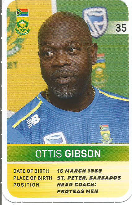 OTTIS GIBSON - PICK&PAY "S.A. CRICKET SUPERCARDS"  TRADING CARD 35