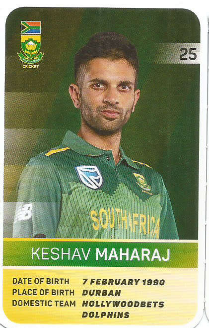 KESHAV MAHARAJ - PICK&PAY "S.A. CRICKET SUPERCARDS"  TRADING CARD 25