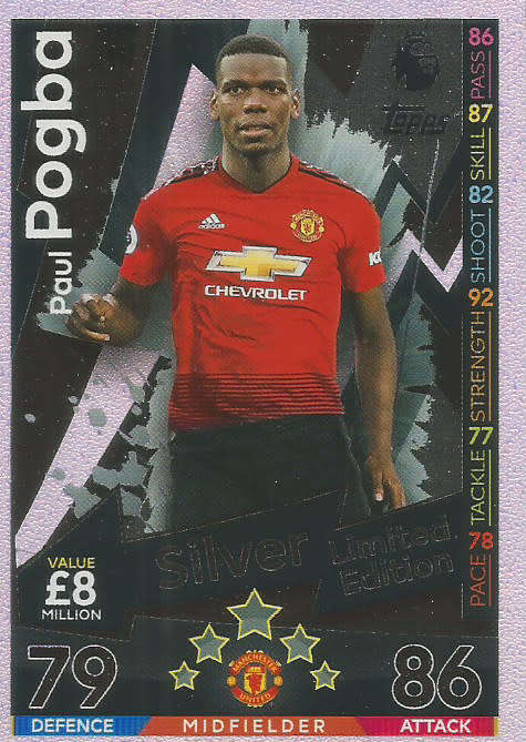 PAUL POGBA - MATCH ATTAX 2018/2019 - SILVER "LIMITED EDITION" TRADING CARD LE4S