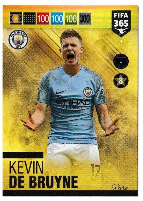 KEVIN DE BRUYNE - FIFA 365 2019 EDITION - PANINI 2019 - GOLD FOIL `TOP MASTER` TRADING CARD 4