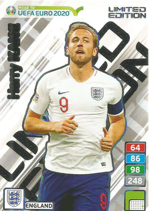 HARRY KANE - PANINI "ROAD TO EURO 2020"  - "LIMITED EDITION" TRADING CARD