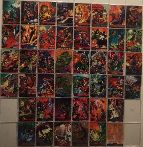 MARVEL vs DC 1995 - COMPLETE 100 TRADING CARD SET - NO BINDER INCLUDED