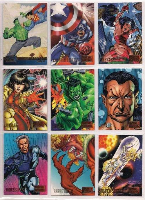 MARVEL vs DC 1995 - COMPLETE 100 TRADING CARD SET - NO BINDER INCLUDED