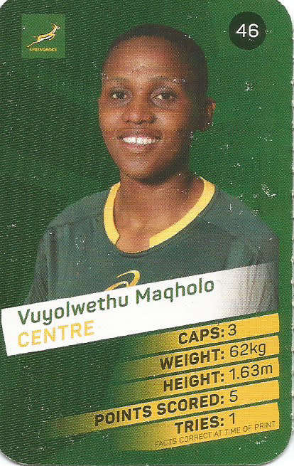 VUYO MAQHOLO -  2019 Pick n Pay Rugby World Cup COLLECTION CARD 46