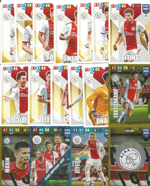 AJAX FC - PANINI FIFA 365 2020 EDITION -  - SET of 17 FOIL and BASE TRADING CARDS