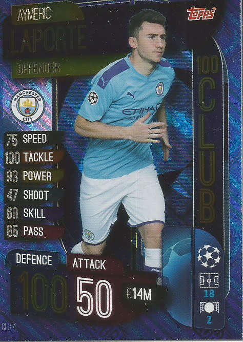 AMERIC LAPORTE - CHAMPIONS LEAGUE 2019/20 -  BLUE FOIL "CLUB 100" TRADING CARD