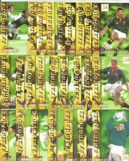 SPRINGBOKS WORLD CHAMPIONS 95 - PANINI RUGBY CARD COLLECTION 1997 - COMPLETE SET of 25 TRADING CARDS