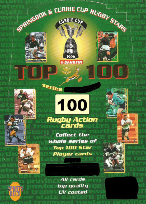 RUGBY CARDS 1996 COLLECTION by SPORTS DECK - COMPLETE BASE SET of 100 TRADING CARDS