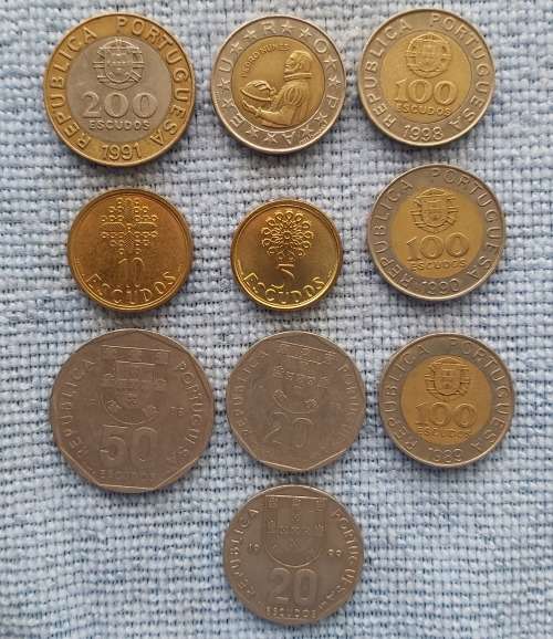 PORTUGAL  - LOT of 10 HIGH VALUE COINS - CIRCULATED