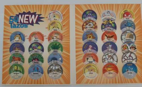 POKEMON SIMBA TAZOS SERIES 2 - LOT OF 47 TAZOS WITH COLLECTORS ALBUM