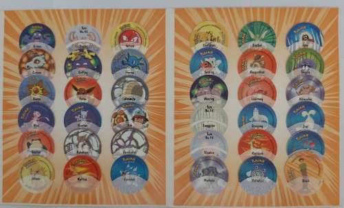 POKEMON SIMBA TAZOS SERIES 2 - LOT OF 47 TAZOS WITH COLLECTORS ALBUM