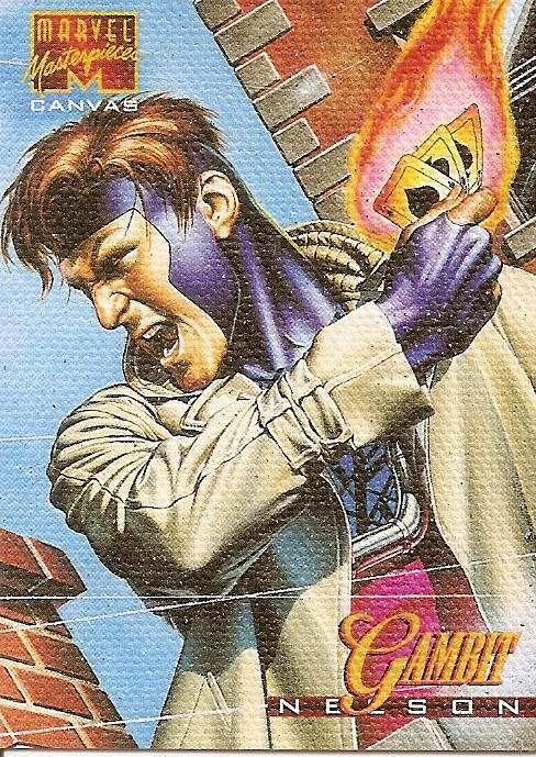 MARVEL MASTERPIECES 95 - GAMBIT "RARE CANVAS" TRADING CARD 7 of 22