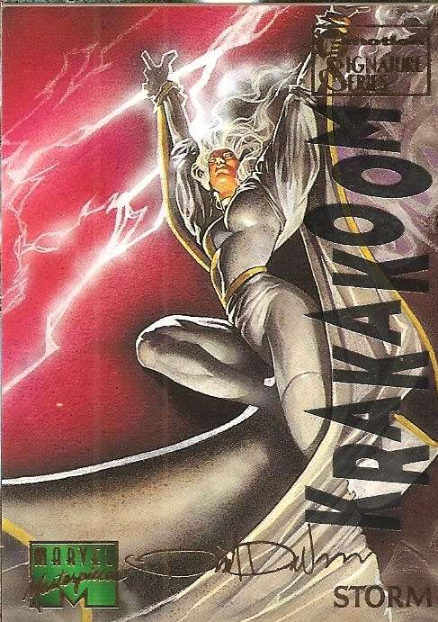 STORM - MARVEL MASTERPIECES 95 - RARE "GOLD SIGNATURE EMOTION" TRADING CARD 94