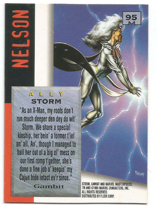 STORM - MARVEL MASTERPIECES 95 - RARE "GOLD SIGNATURE EMOTION" TRADING CARD 95