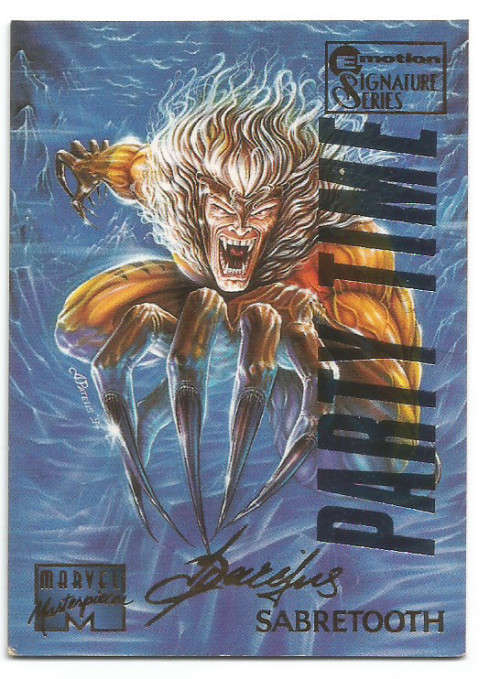 SABRETOOTH - MARVEL MASTERPIECES 95 - RARE "GOLD SIGNATURE EMOTION" TRADING CARD 87