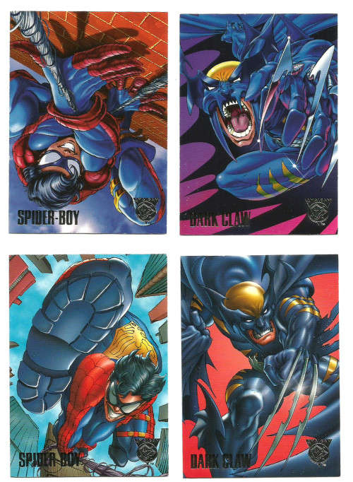 MARVEL COMICS - MARVEL AMALGAN PREVIEW - COMPLETE SET OF 4 PREVIEW TRADING CARDS 1 to 4