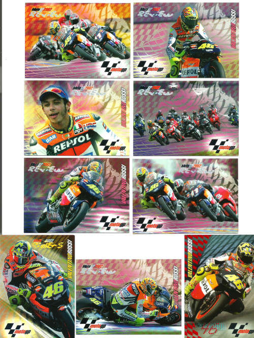 VALENTINO ROSSI - MOTO GP WORLD CHAMPION - LOT of 17 MOTO GP TRADING CARDS