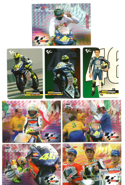 VALENTINO ROSSI - MOTO GP WORLD CHAMPION - LOT of 17 MOTO GP TRADING CARDS