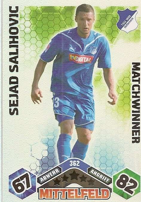 SEJAD SALIHOVIC - MATCH ATTAX 2010/11 BUNDESLIGA - "MATCHWINNER" FOIL TRADING CARD