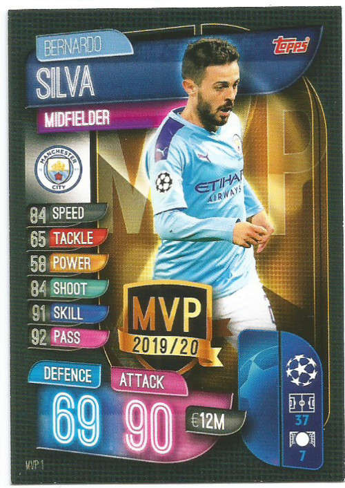 BERNARDO SILVA - CHAMP/EUROPA LEAGUE EXTRA 2020 -   "MVP" TRADING CARD