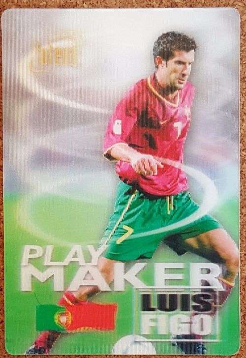 LUIS FIGO - FUTERA PLATINUM 2002 3D - "RARE" "HOLOGRAPHIC" INSERT 3D TRADING CARD
