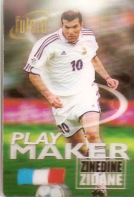 ZINEDINE ZIDANE - FUTERA PLATINUM 2002 3D - `RARE` `HOLOGRAPHIC` INSERT 3D TRADING CARD