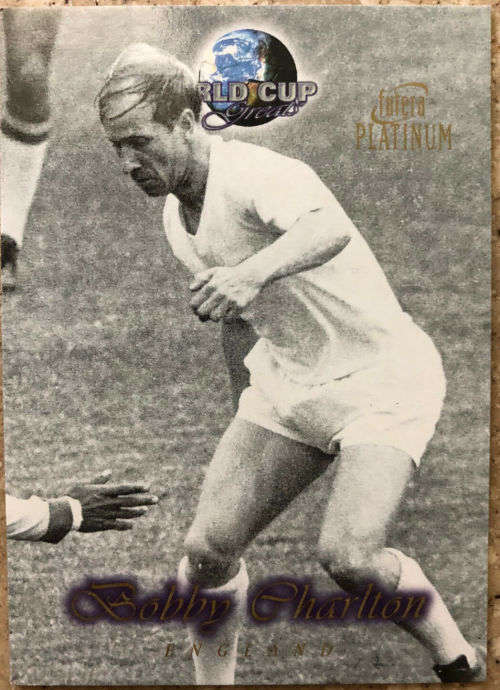 BOBBY CHARLTON - FUTERA PLATINUM WORLD CUP 1998 - "RARE" TRADING CARD 7