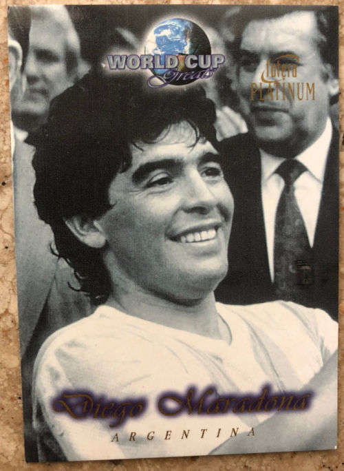 DIEGO MARADONA - FUTERA PLATINUM WORLD CUP 1998 - `RARE` TRADING CARD 27