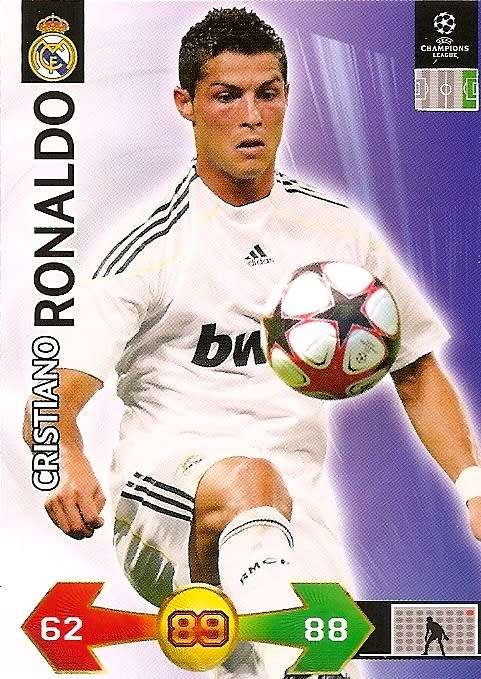 CRISTIANO RONALDO - PANINI CHAMPIONS LEAGUE `SUPER STRIKES` 2009/10 - RARE BASE TRADING CARD