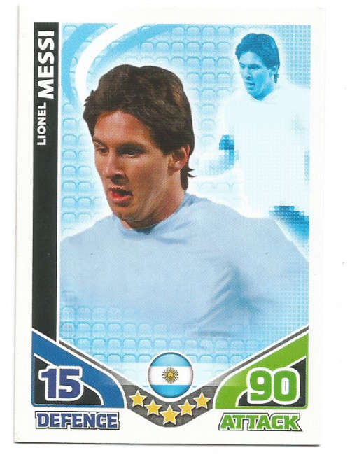 LIONEL MESSI - TOPPS FIFA WORLD CUP 2010 - BASE TRADING CARD - UK VERSION