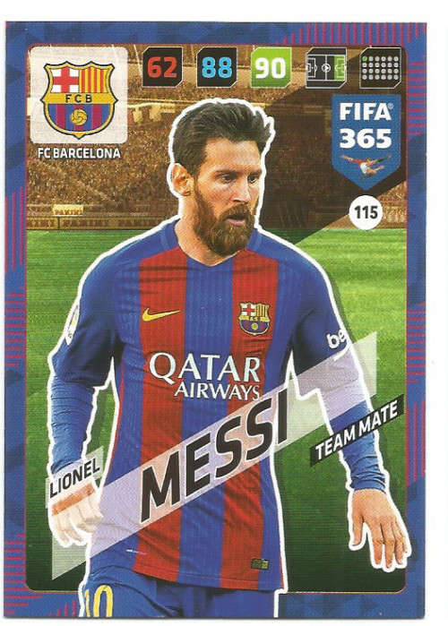 LIONEL MESSI - PANINI `FIFA 365` 2018 - BASE TRADING CARD
