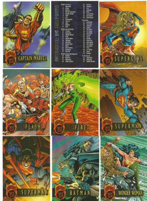 MARVEL DC COMICS 1996 "DC FIREPOWER" - LOT of 76 TRADING CARDS - NO DOUBLES