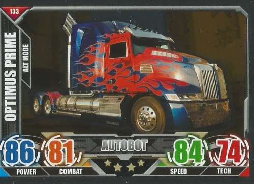 OPTIMUS PRIME - TOPPS "TRANSFORMERS" 2014 COLLECTION - "MIRROR FOIL" TRADING CARD 133