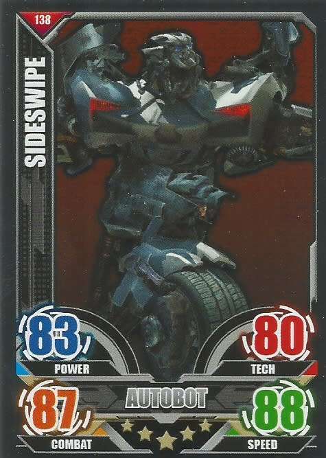SIDESWIPE - TOPPS "TRANSFORMERS" 2014 COLLECTION - "MIRROR FOIL" TRADING CARD 138