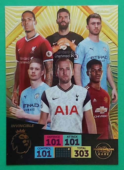 INVINCIBLE - PANINI Adrenalyn EPL 2020/2021 - RARE GOLD `INVINCIBLE` TRADING CARD 5