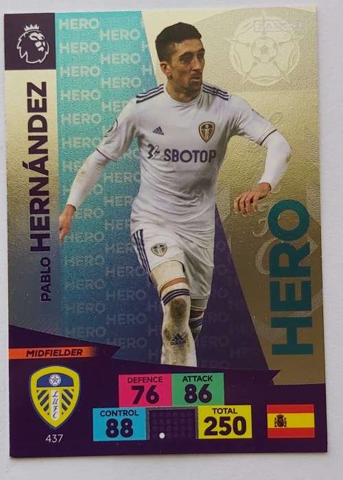 PABLO HERNANDEZ - ENGLISH PREMIER LEAGUE 20202021 - SILVER FOIL `HERO` TRADING CARD 437
