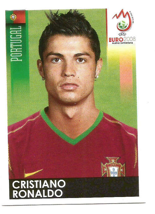 CRISTIANO RONALDO - PANINI UEFA `EURO 2008` - RARE `BASE` STICKER 120