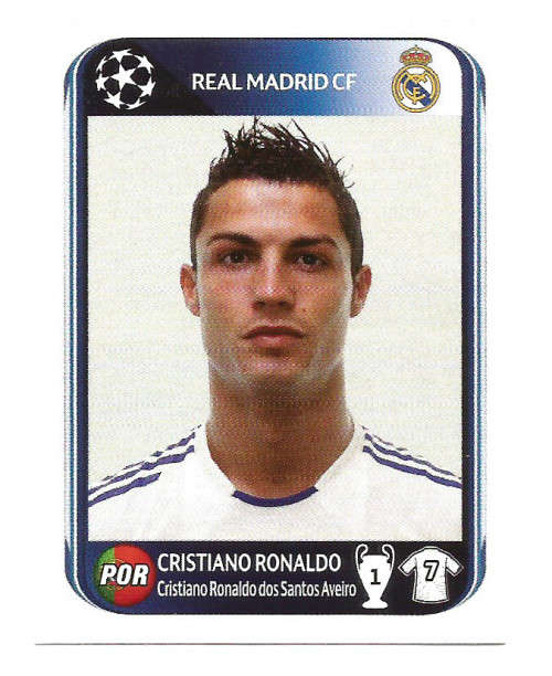 CRISTIANO RONALDO - PANINI "CHAMPIONS LEAGUE" 2010/2011 - "BASE" STICKER 444