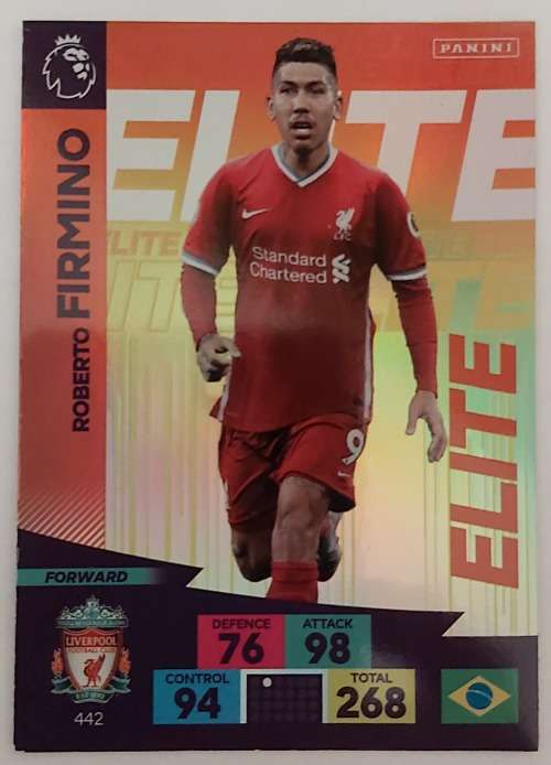 ROBERTO FIRMINO - ENGLISH PREMIER LEAGUE 2020/2021 - ORANGE FOIL "ELITE" TRADING CARD 442