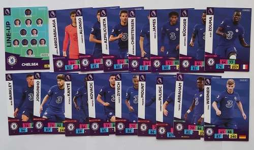 CHELSEA FC - ENGLISH PREMIER LEAGUE 2020/2021 - TEAM SET of 21 `FOIL and BASE` TRADING CARDS