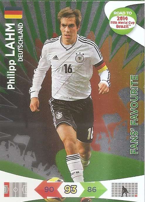 PHILLIP LAHM - PANINI "ROAD to the WORLD CUP 2014" - FOIL "FANS FAVOURITE" TRADING CARD