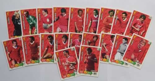 LIVERPOOL FC `LEGENDS` - PANINI ADRENALYN XL 2011/2012 - SET of 20 LEGENDS `BASE` TRADING CARDS
