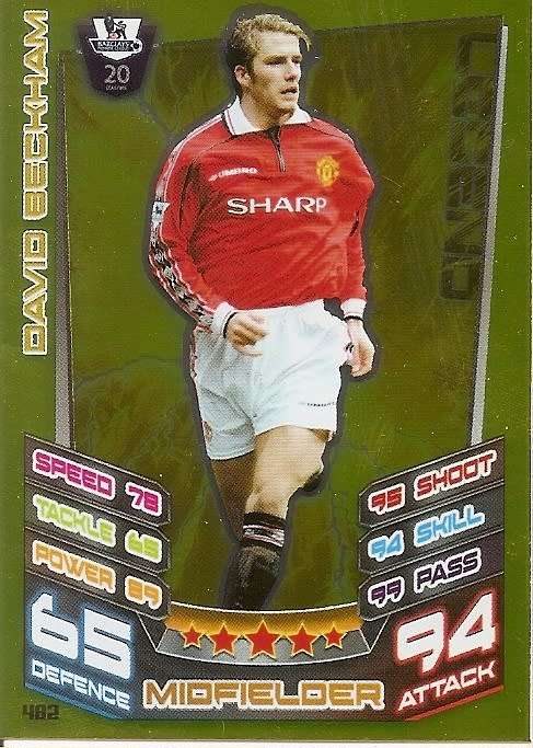DAVID BECKHAM - TOPPS EPL MATCH ATTAX 2012/2013 - GOLD `LEGEND` TRADING CARD 482