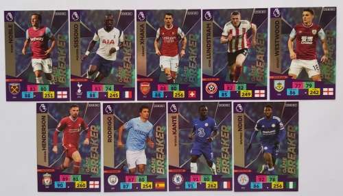 GAME BREAKER`S  - PANINI EPL Adrenalyn XL 2021 - COMPLETE SET of 9 FOIL TRADING CARDS 388 to 396