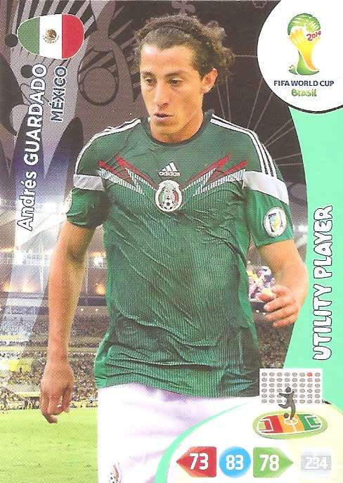 ANDRES GUARDADO - FIFA WORLD CUP 2014 - PANINI ADRENALYN XL - `UTILITY PLAYER` TRADING CARD