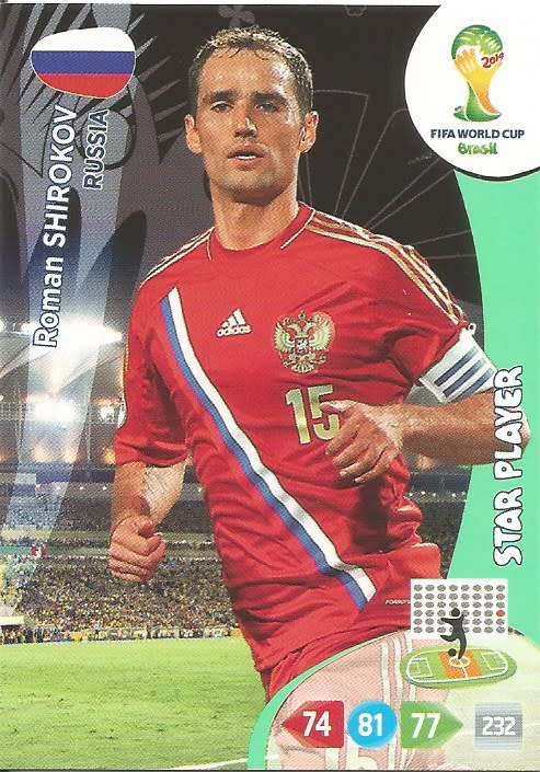 ROMAN SHIROKOV - FIFA WORLD CUP 2014 - PANINI ADRENALYN XL - `STAR PLAYER` TRADING CARD