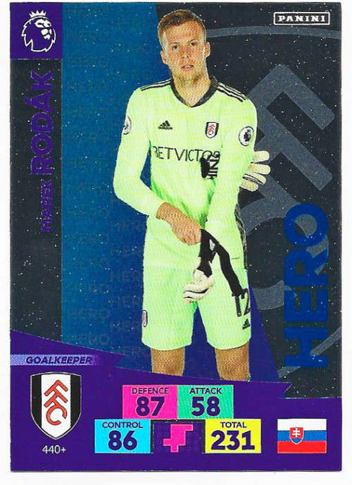 MAREK RODAK - ENGLISH PREMIER LEAGUE `PLUS` 2020/2021 - SILVER FOIL `HERO` TRADING CARD 440+